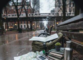 How to Plan a Carbon-Neutral Trip Without Breaking the Bank Chicago rain on a chaotic park bench setup.