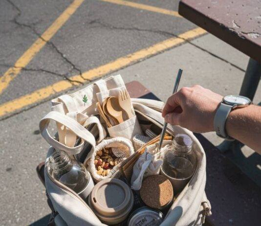 Is Zero Waste Travel Really Possible? Here’s How I Did It Zero waste kit chaos during a pit stop.