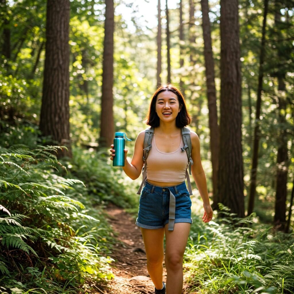 Happy Hiker with Reusable Bottle