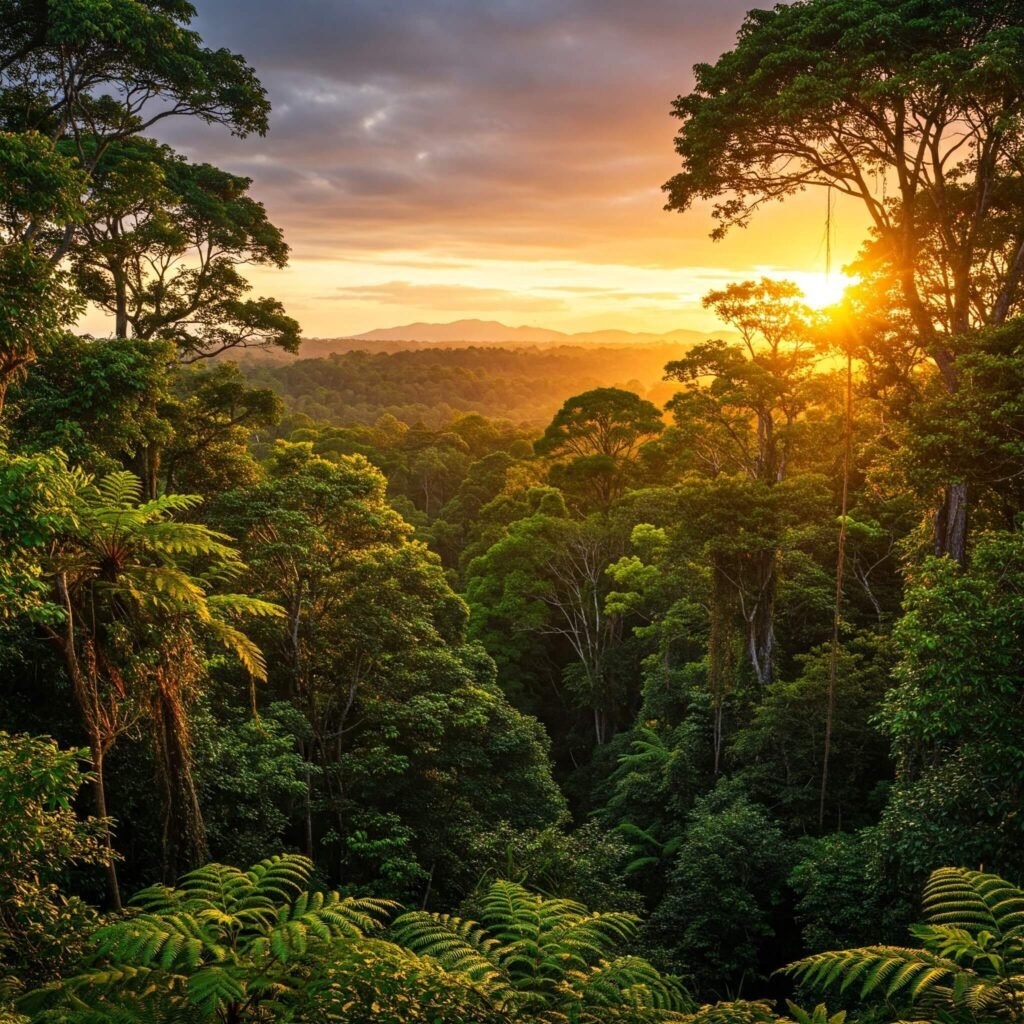Rainforest Canopy Panoramic View: Eco-Tourism Beauty