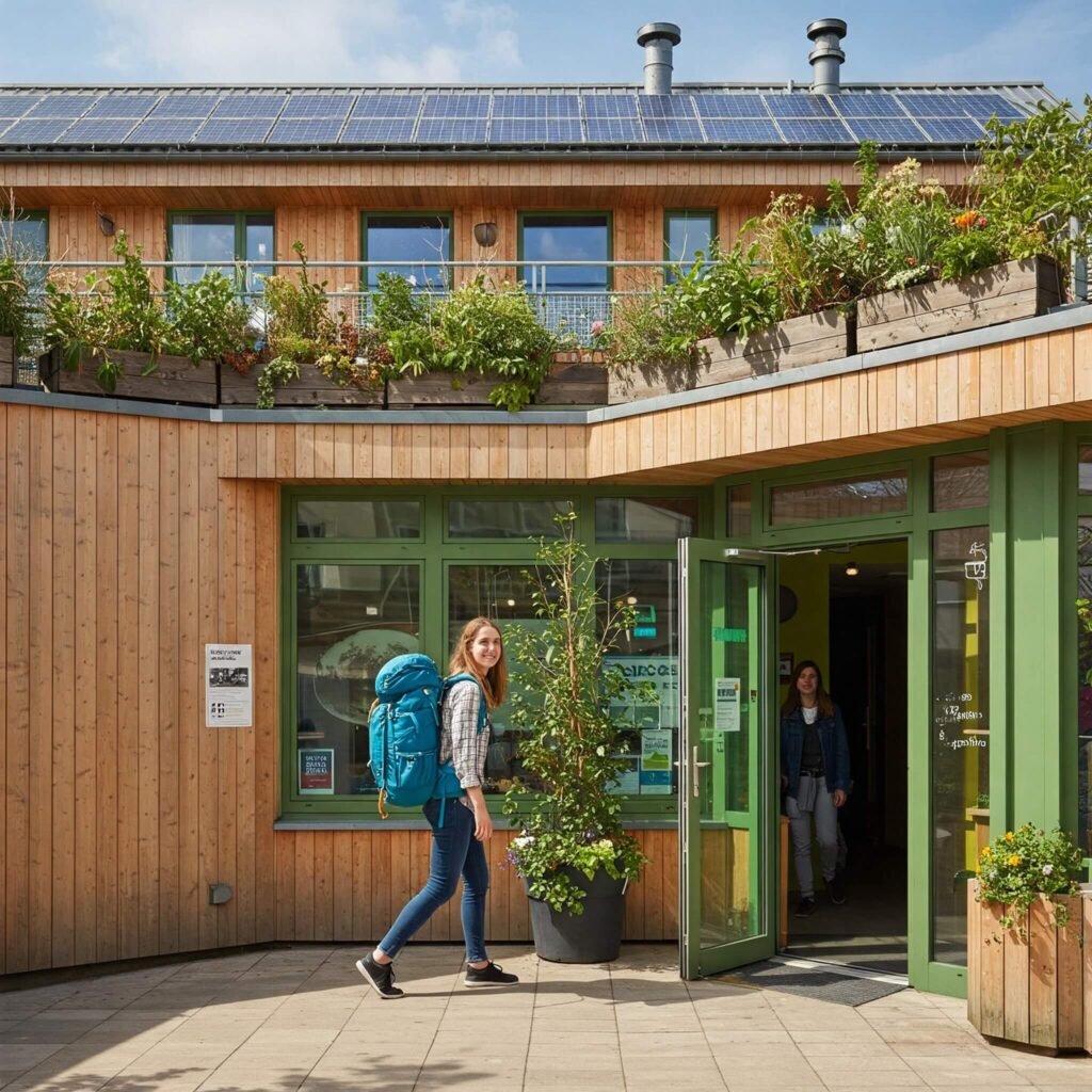 Eco-Friendly Hostel Exterior