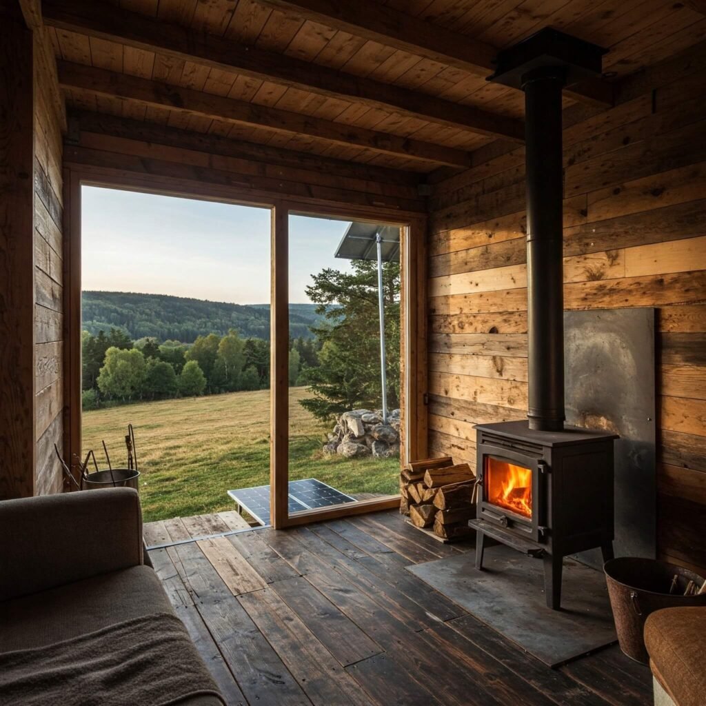 Rustic Off-Grid Cabin Interior