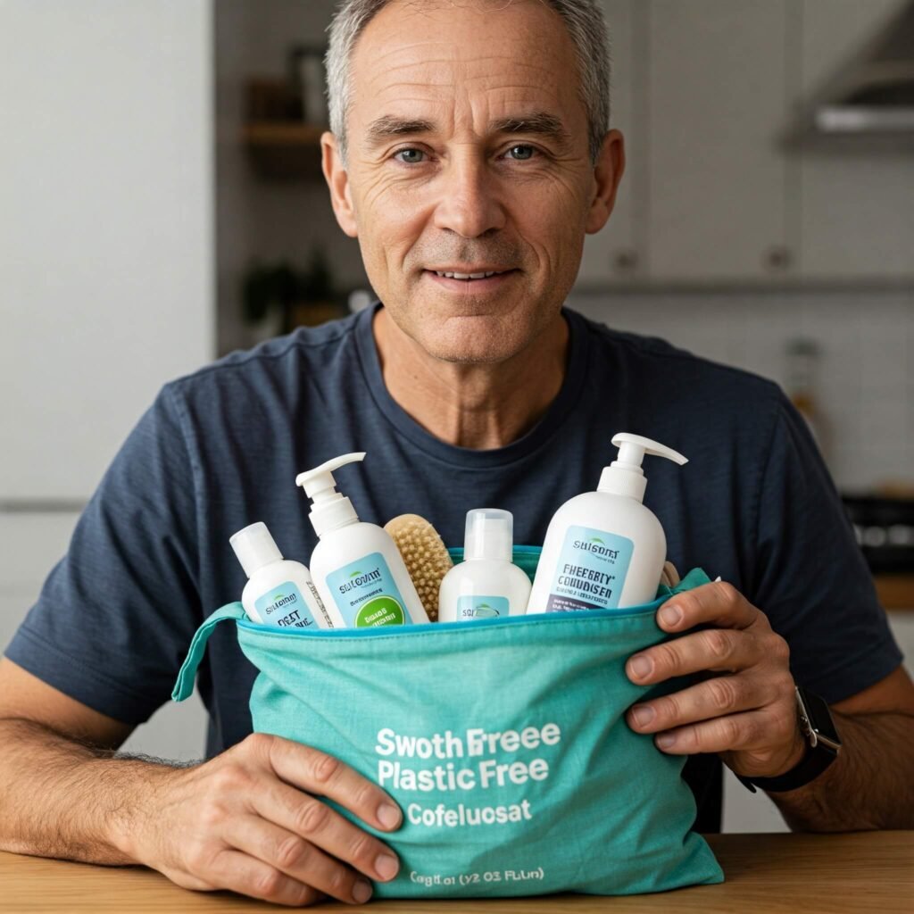 Plastic-Free Toiletries in Cloth Bag