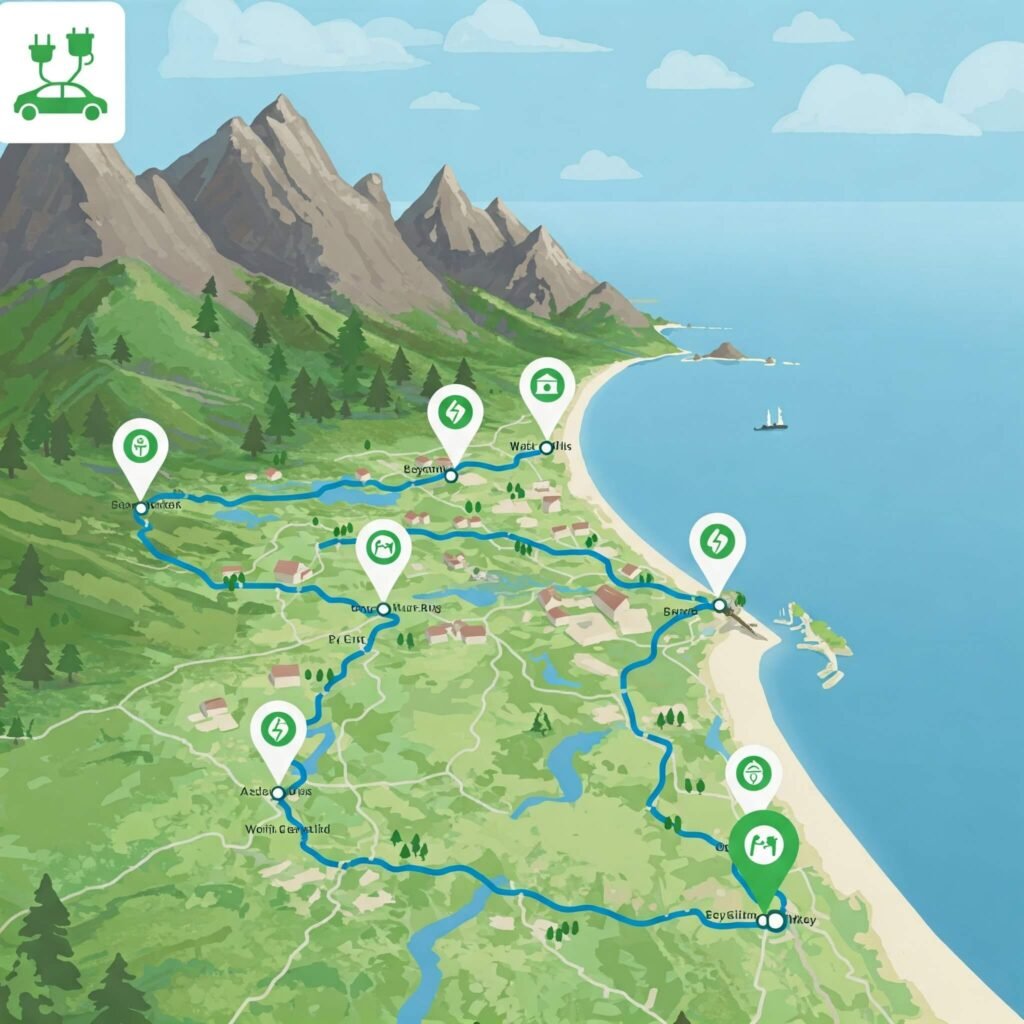 EV Road Trip Charging Map