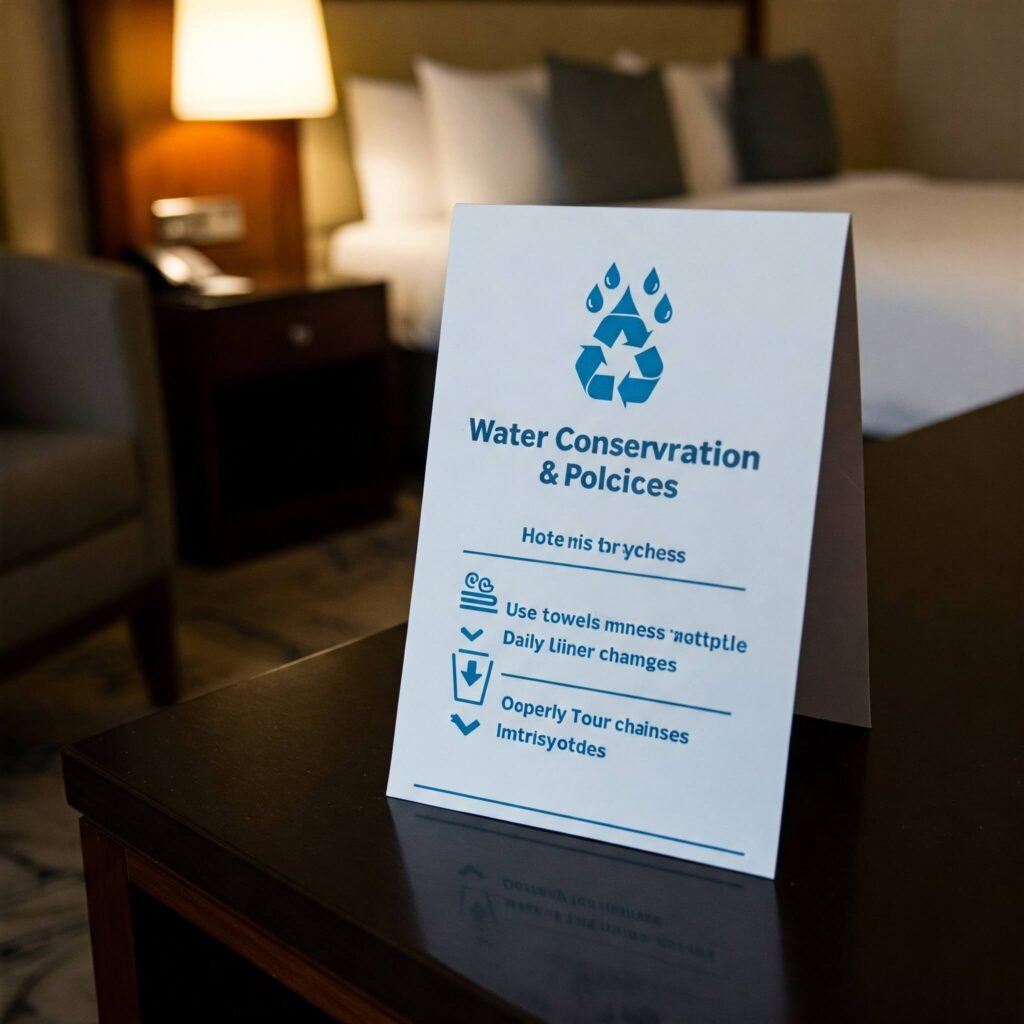 Hotel Sustainability Policy Sign