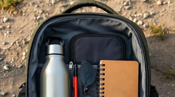 Can You Travel Sustainably on a Budget? (Spoiler: Yes!) Messy backpack with eco gear on dusty trail.