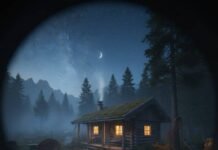 Off-Grid Stays: 9 Remote Eco Cabins for Digital Detox Misty off-grid cabin inviting a digital detox under starry skies.