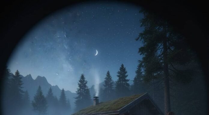 Off-Grid Stays: 9 Remote Eco Cabins for Digital Detox Misty off-grid cabin inviting a digital detox under starry skies.