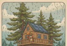 Airbnb Goes Green: Discover 8 Eco-Friendly Stays You’ll Love Rainy Seattle treehouse, solar panels, squirrel in shades.
