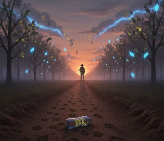 Wildlife Conservation Trips That Are Worth Every Penny Ranger's silhouette at dusk with dollar-leaf trees.