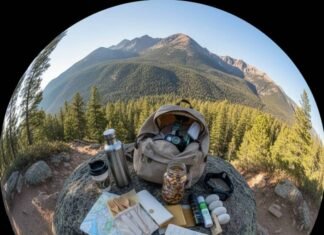 The Ultimate Zero Waste Packing List for Conscious Travelers Hike gear chaos on a mossy Colorado rock.